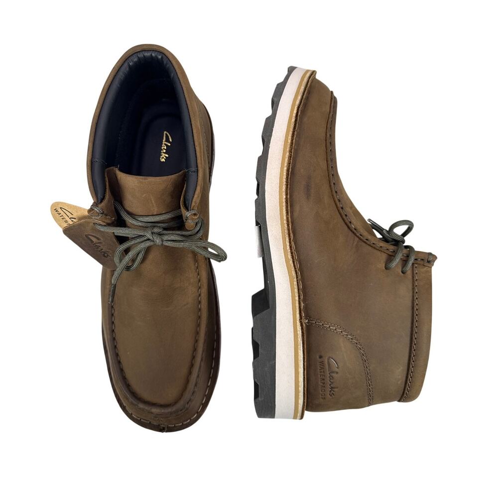 Clarks Corston Wally Chukka Mens 11.5 M‎ Olive Brown Waterproof Leather